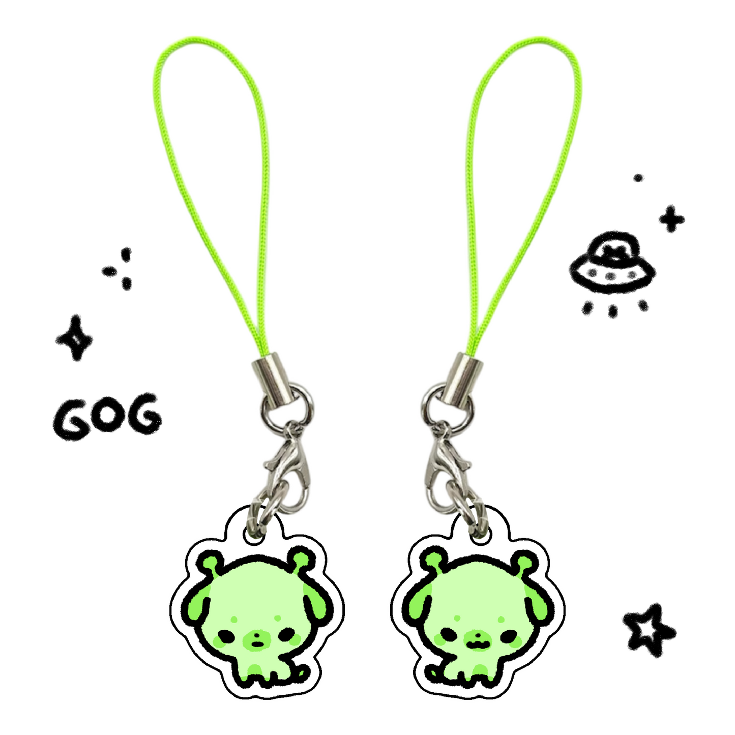 Alien Dog Phone Charm