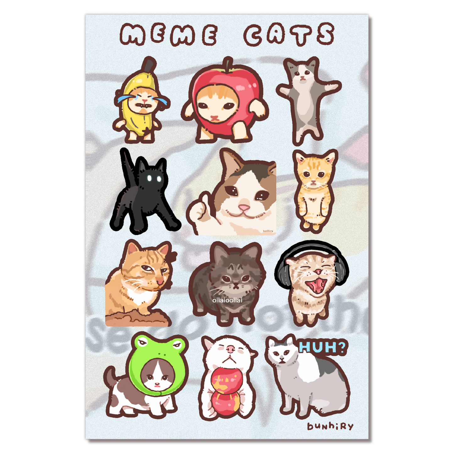 Meme Cats Sticker Sheet