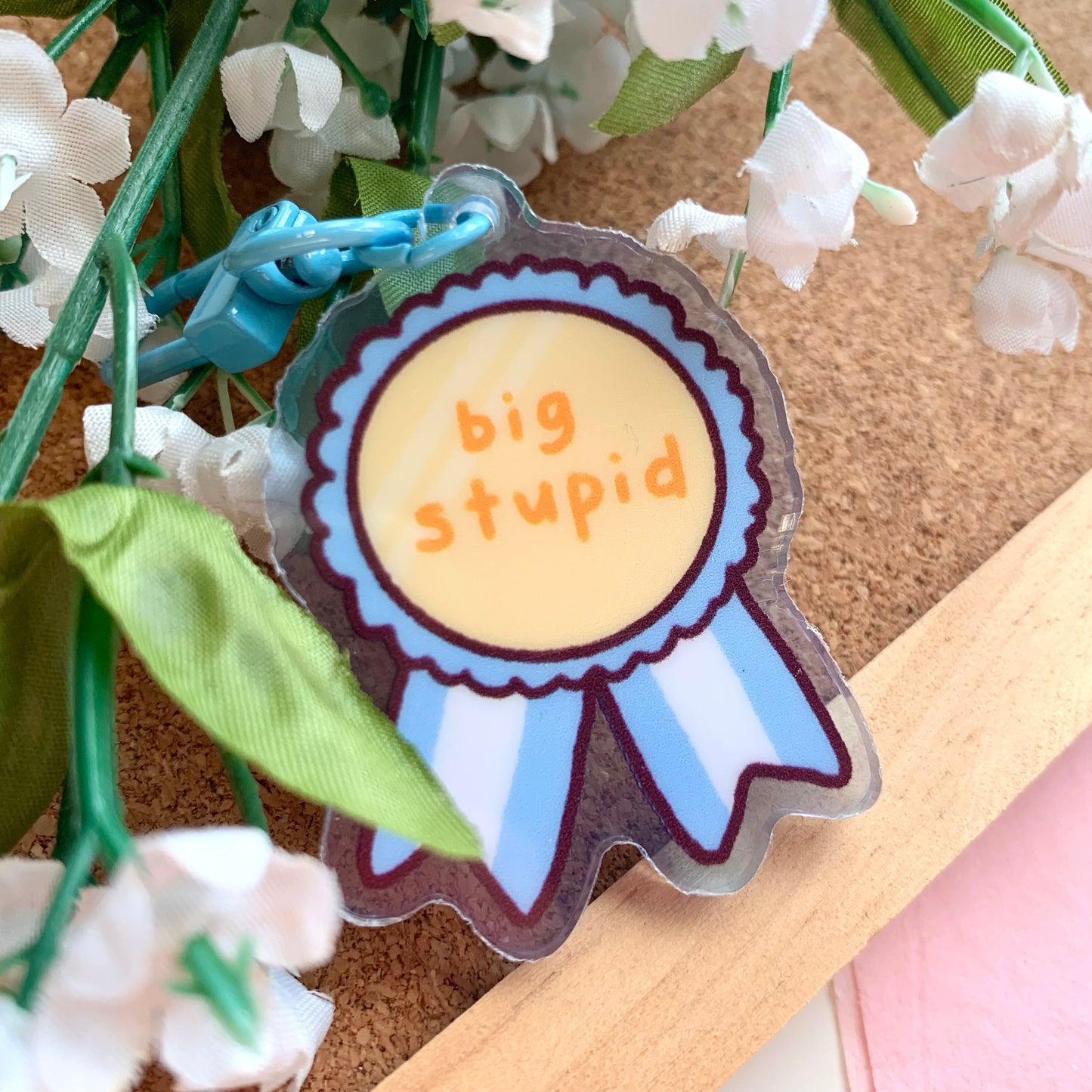 Big Stupid Light Blue Acrylic Keychain