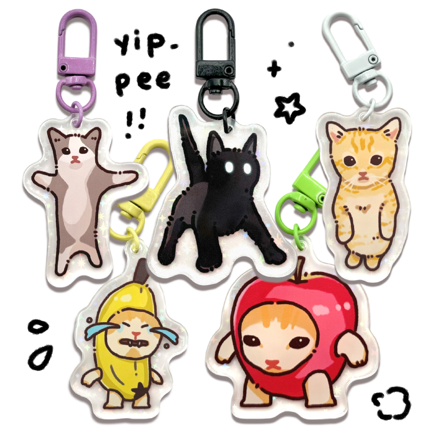 Cat Meme Keychains