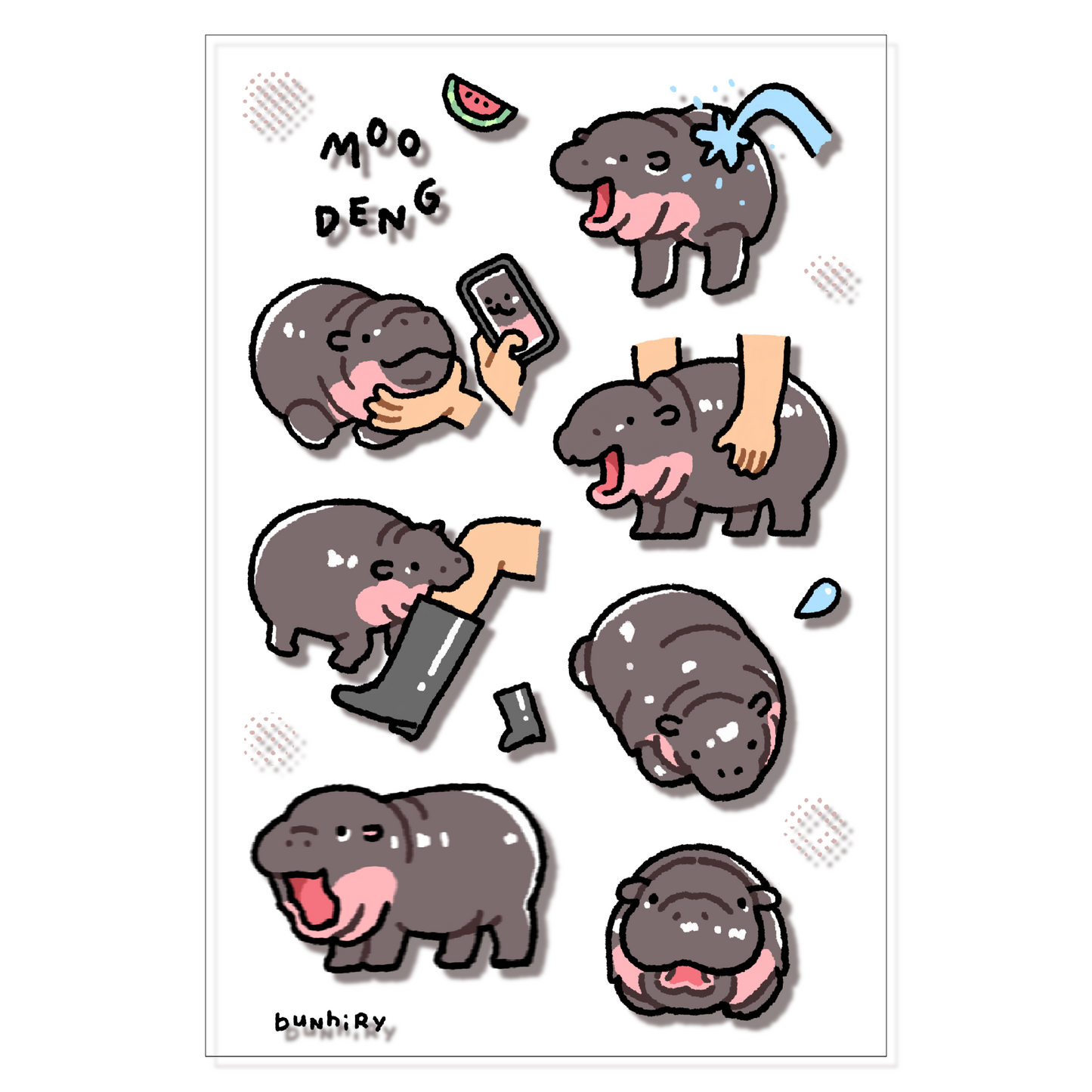 Moo Deng Sticker Sheet