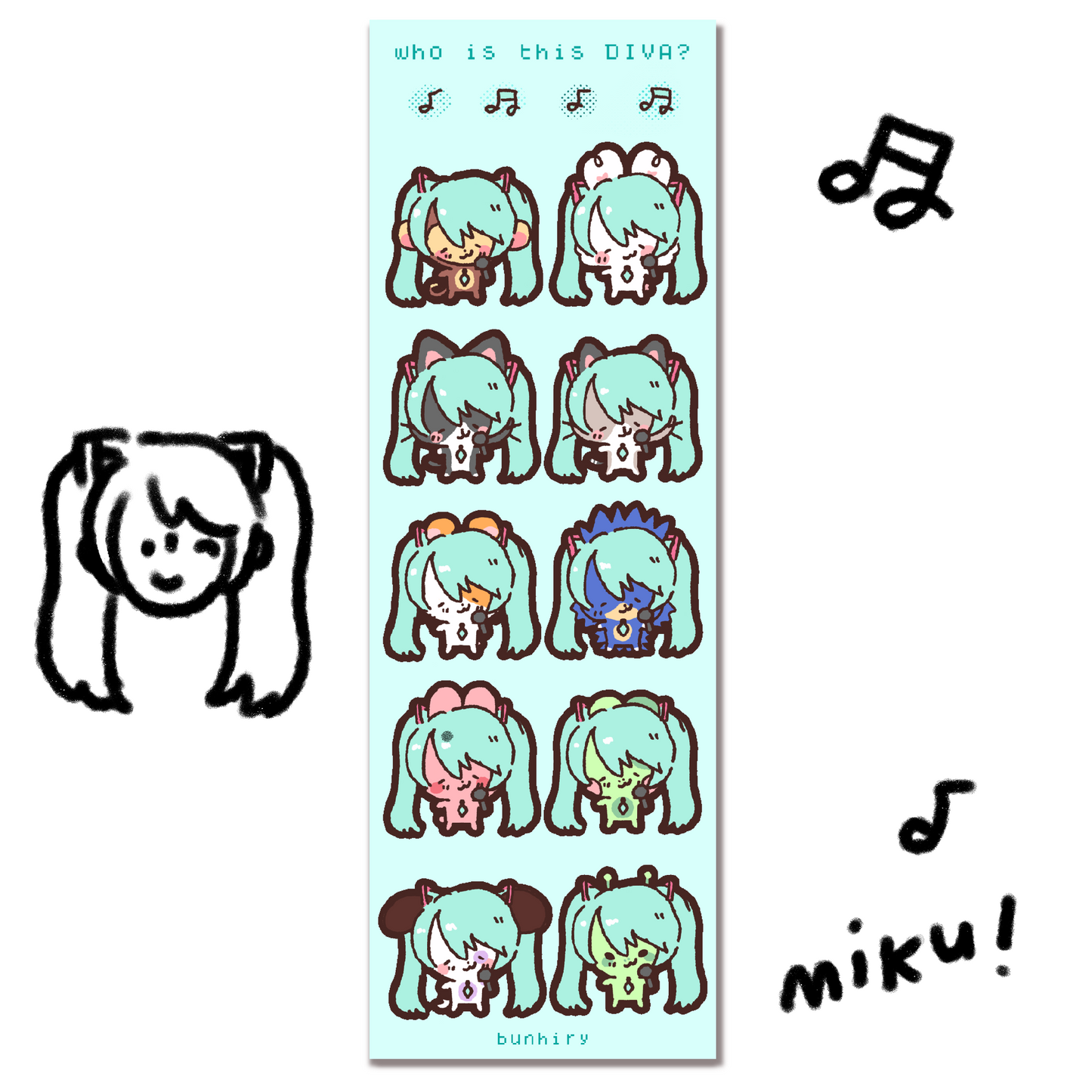 Miku Diva Sticker Sheet