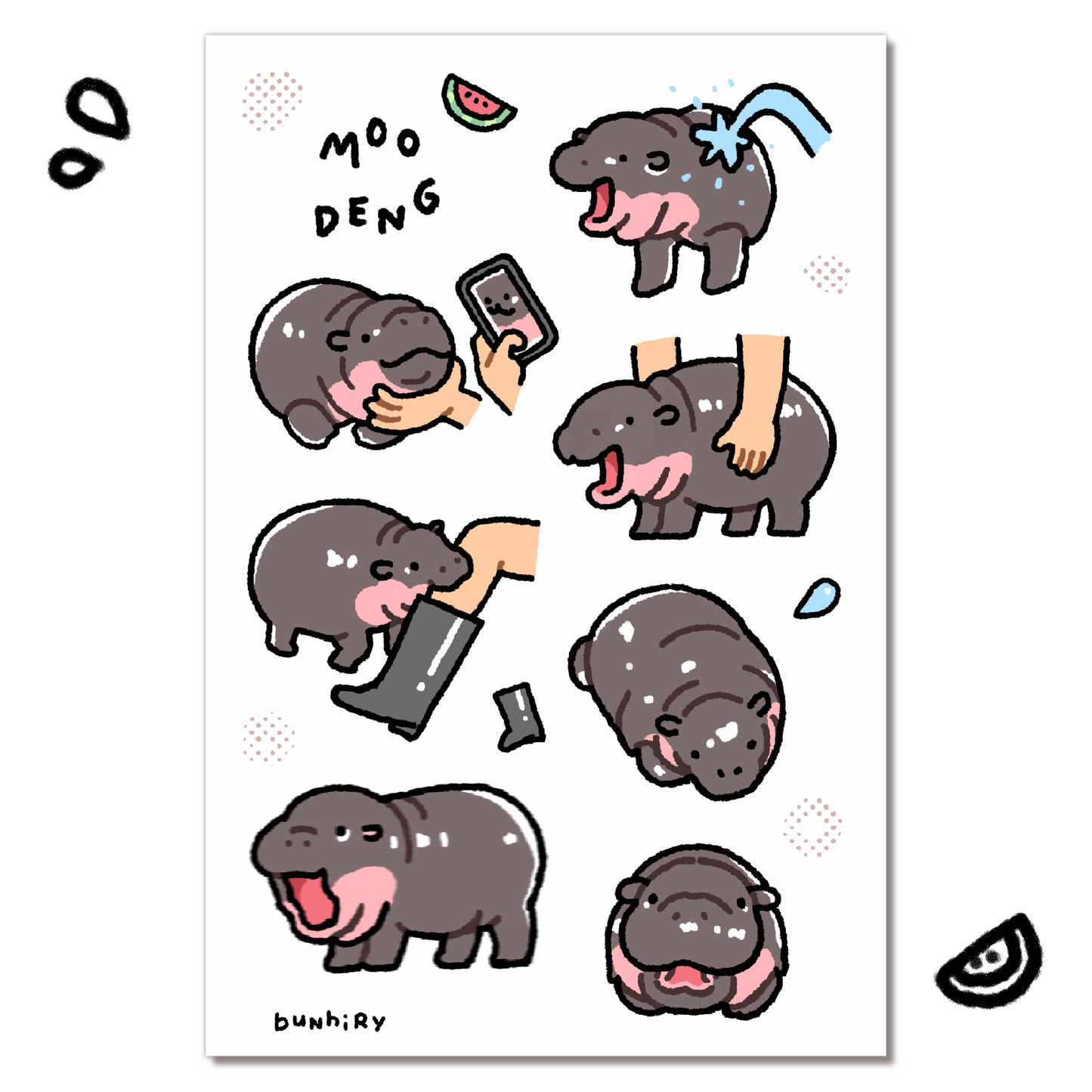 Moo Deng Sticker Sheet