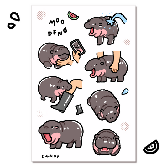 Moo Deng Sticker Sheet