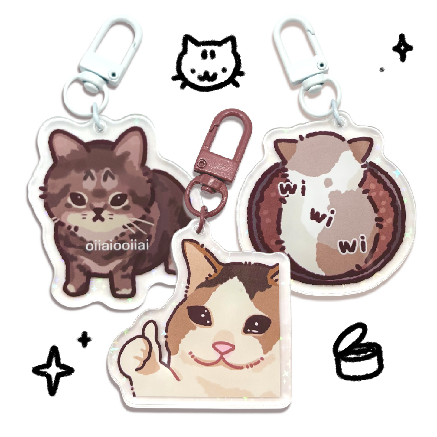 Cat Meme Keychains 3