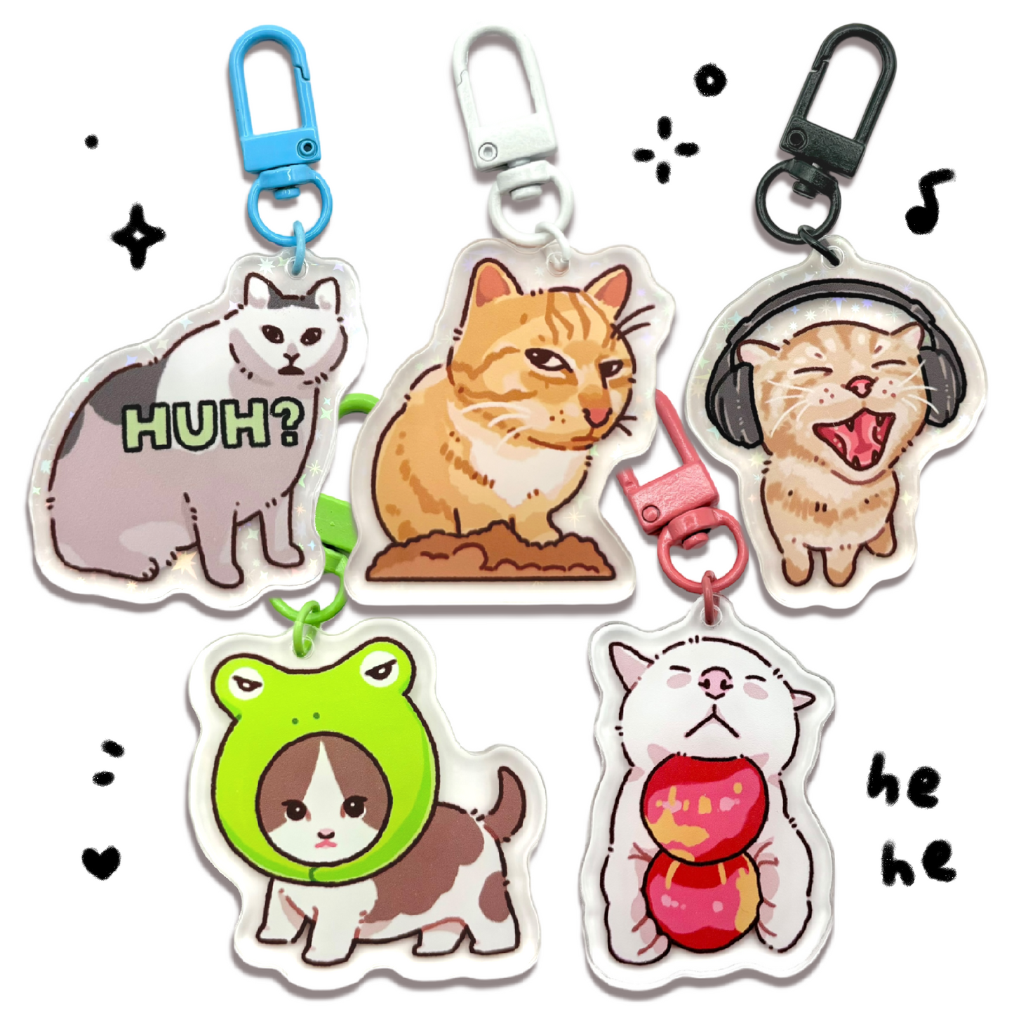 Cat Meme Keychains 2