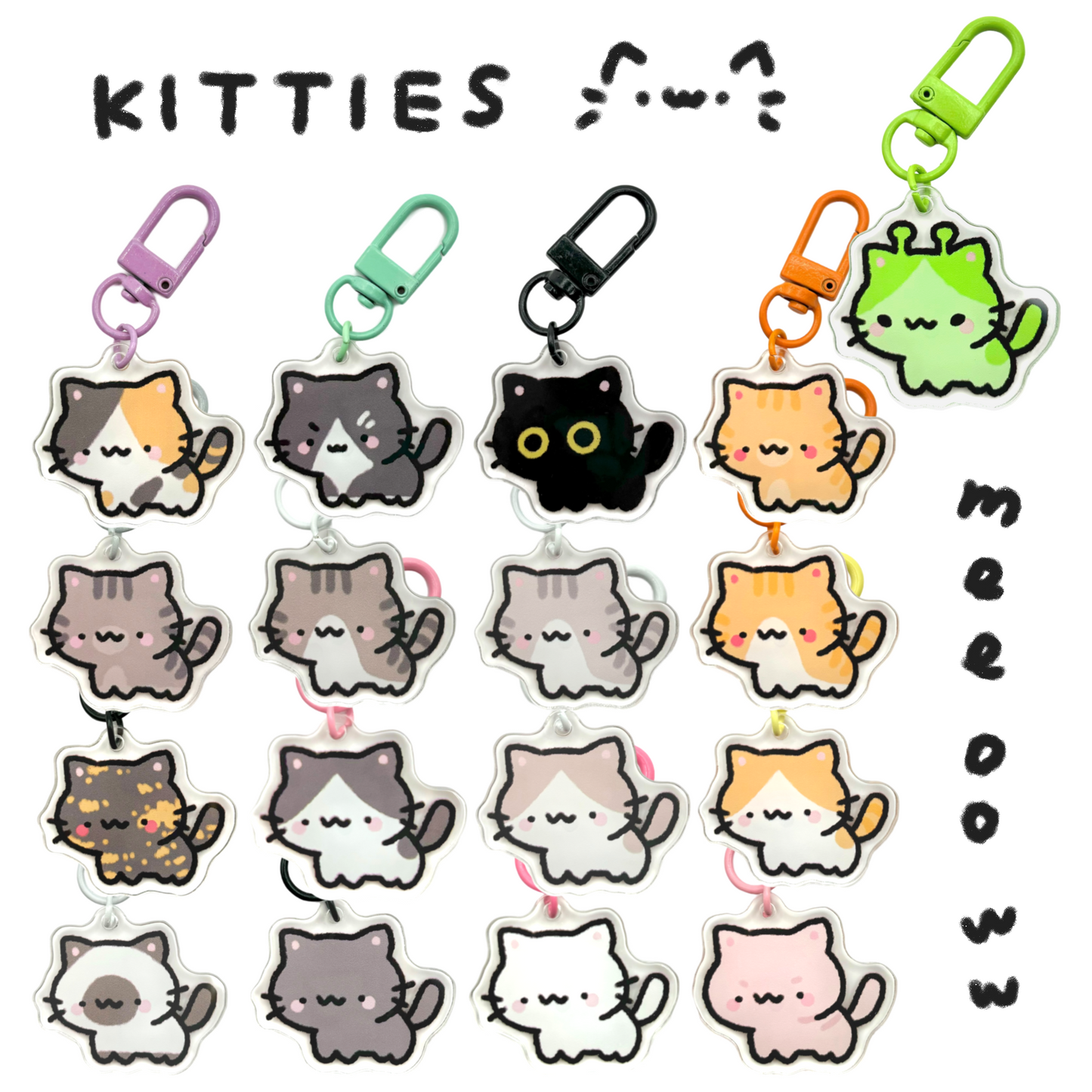 Cat Pattern Keychains