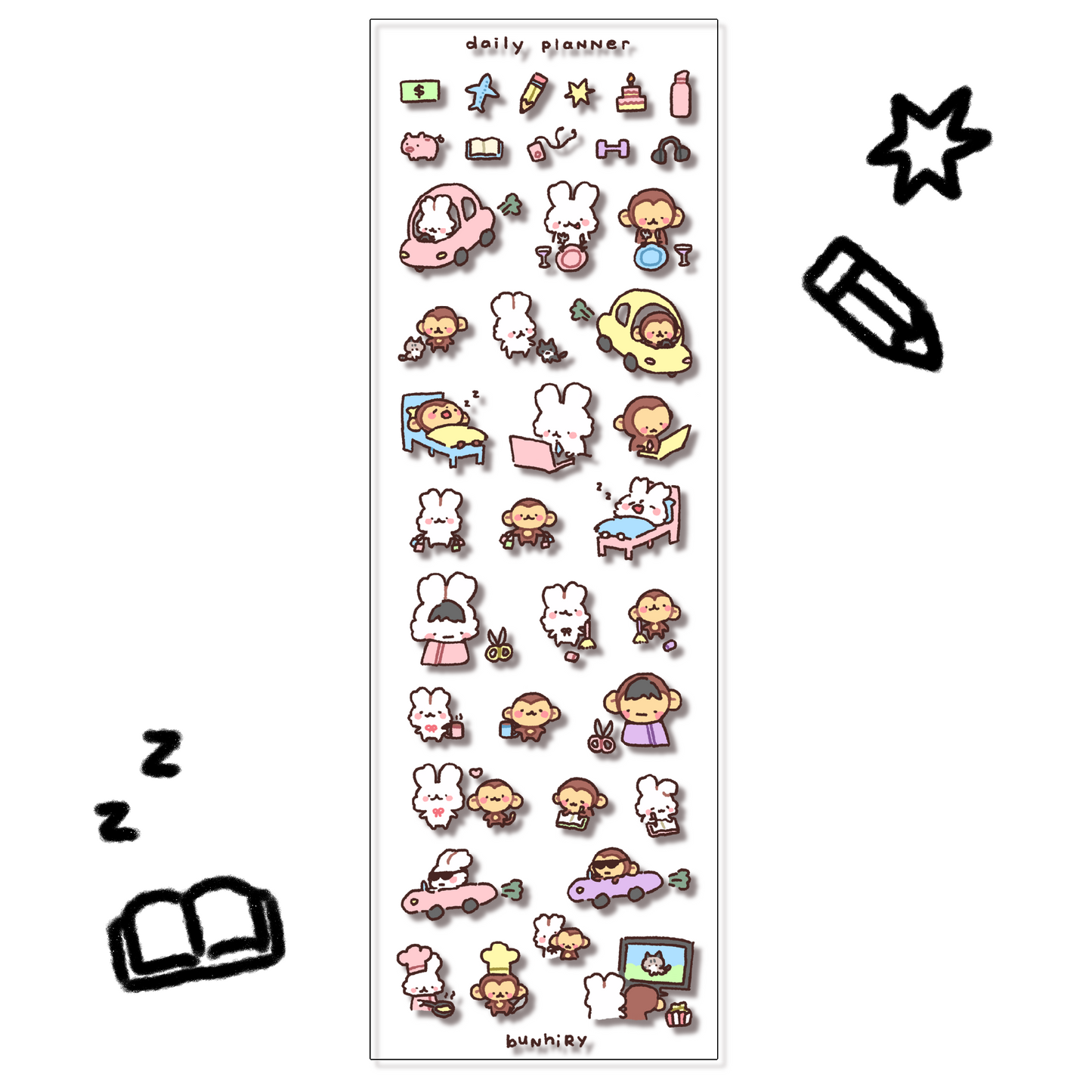 Daily Planner Bimbo Sticker Sheet