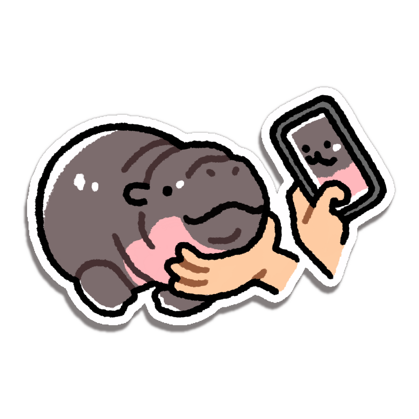 Moo Deng Baby Hippo Stickers