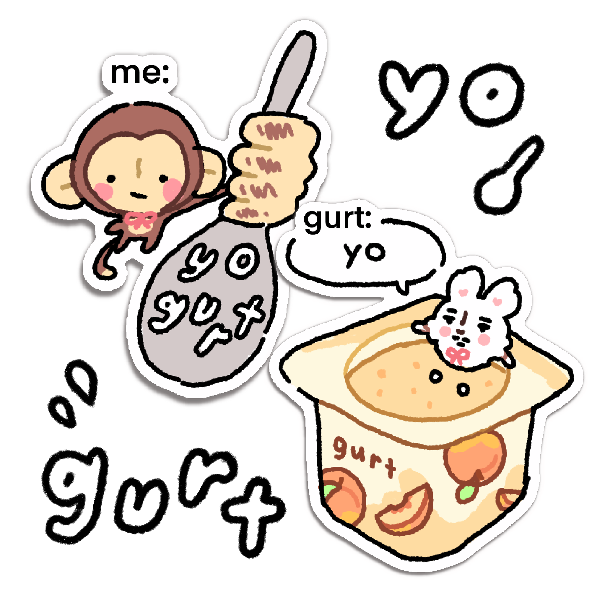 Yogurt Gurt:yo Bimbo Chimpo Stickers – Bunhiry