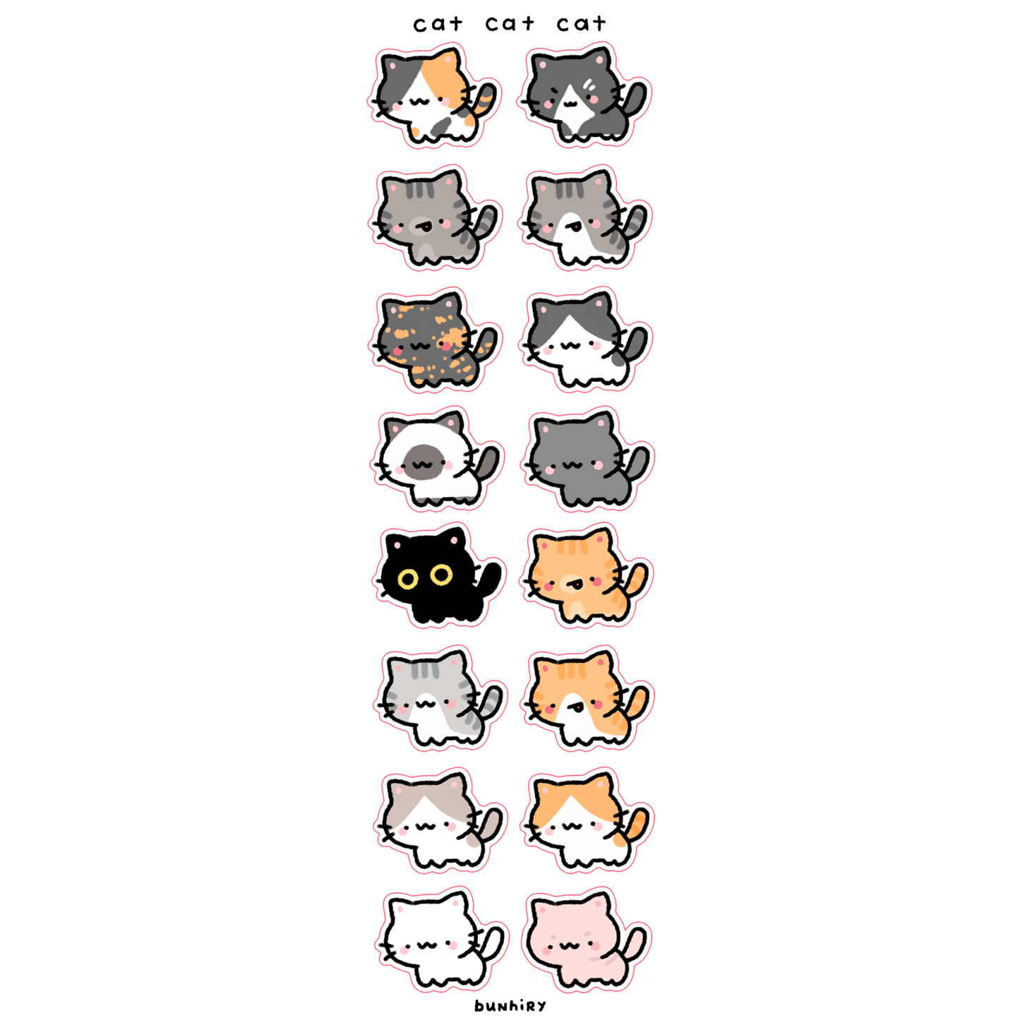 Cat Cat Cat Clear Sticker Sheet