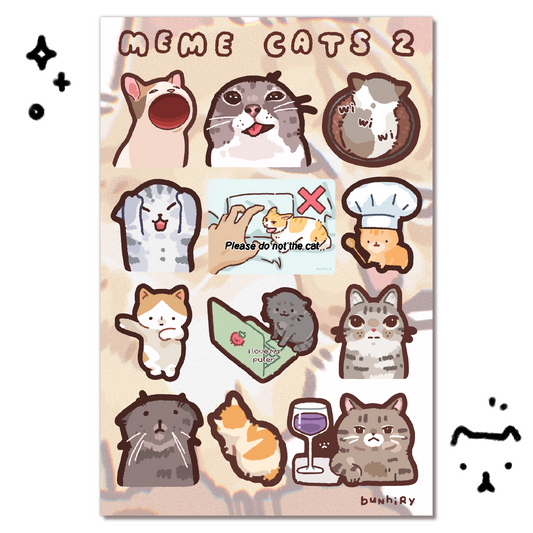 Meme Cats 2 Sticker Sheet
