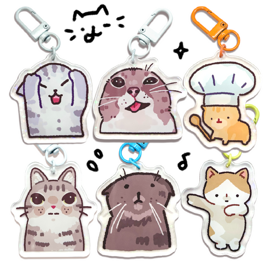 Cat Meme Keychains 4