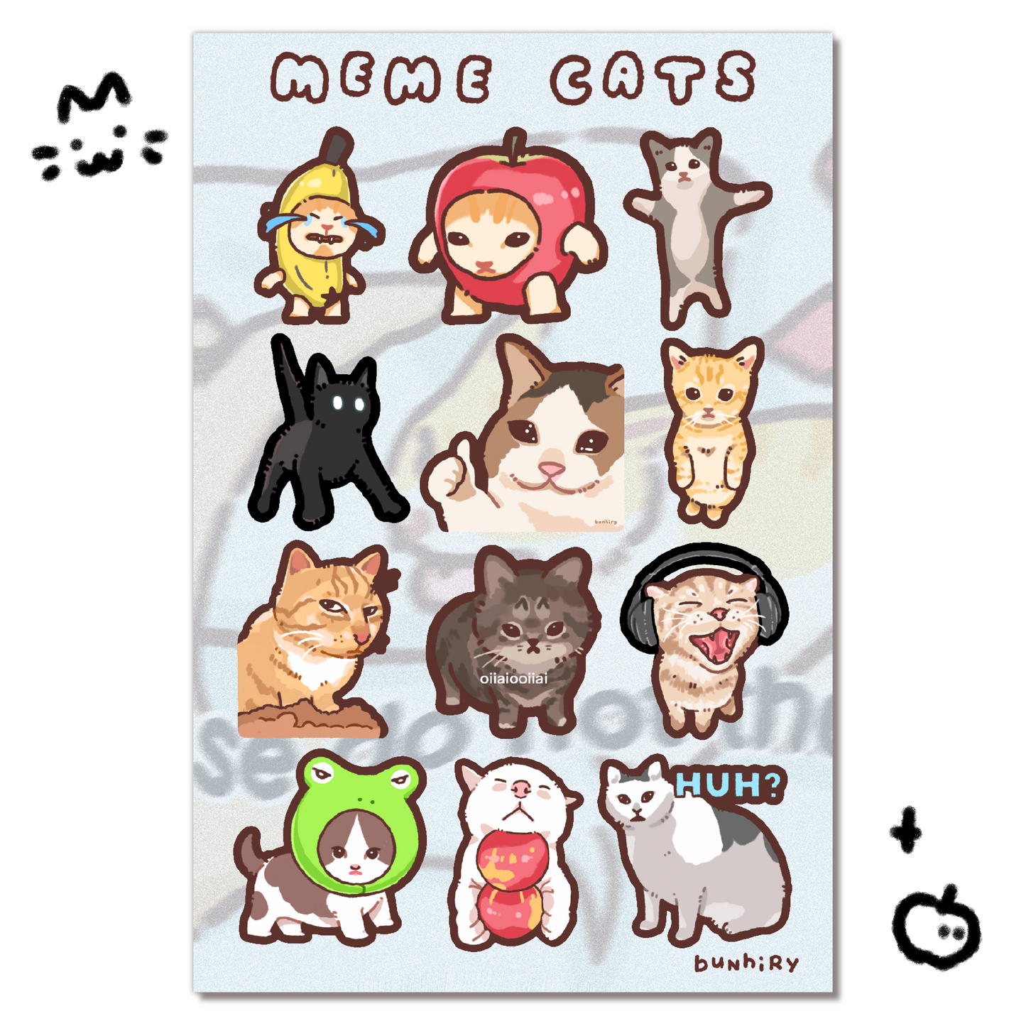 Meme Cats Sticker Sheet