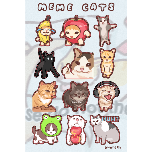 Meme Cats Sticker Sheet