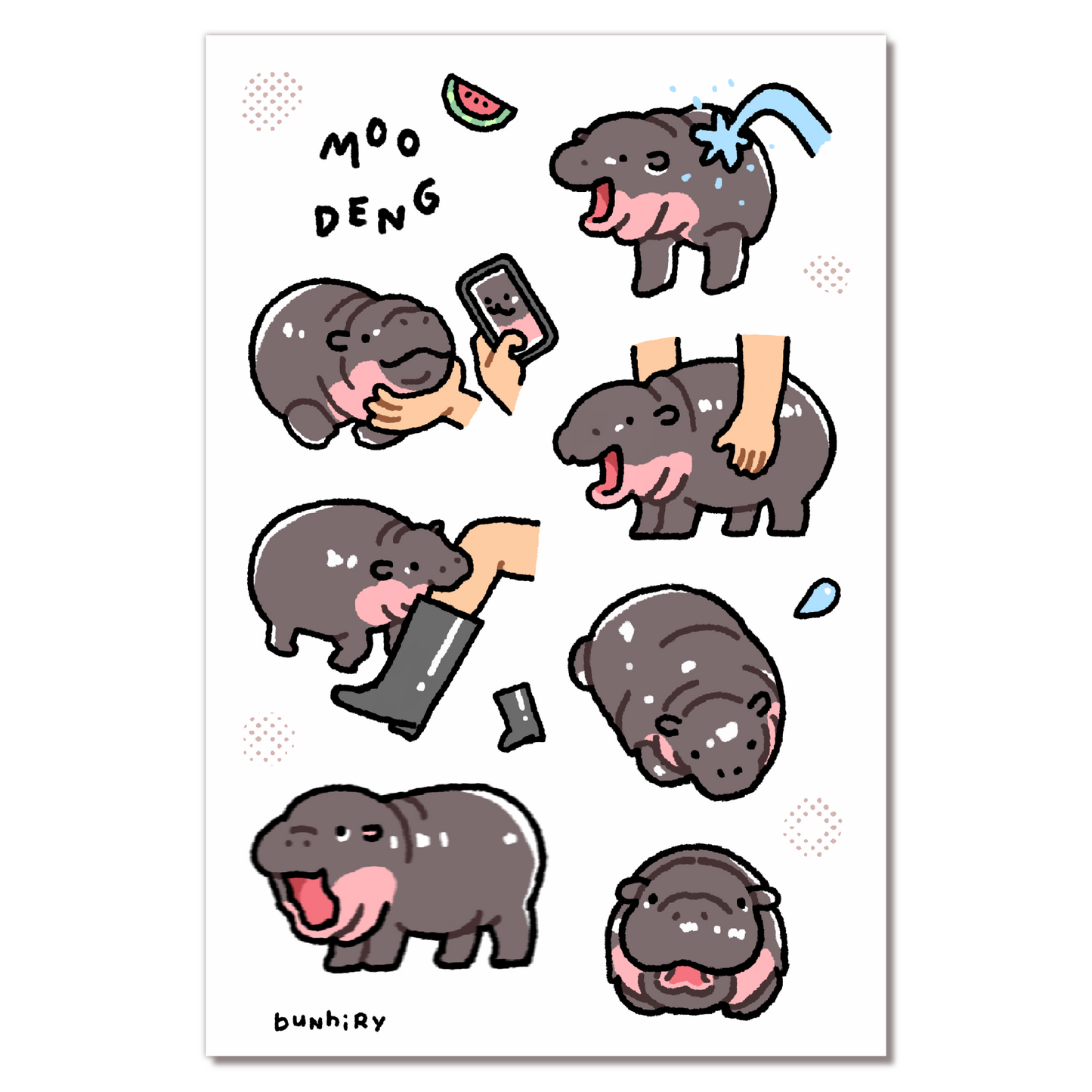 Moo Deng Sticker Sheet