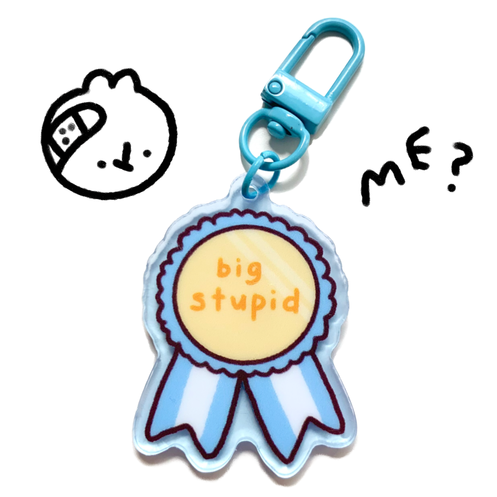 Big Stupid Light Blue Acrylic Keychain – Bunhiry