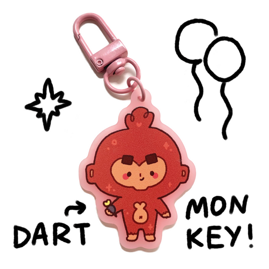 BTD6 Dart Monkey Pink Acrylic Keychain