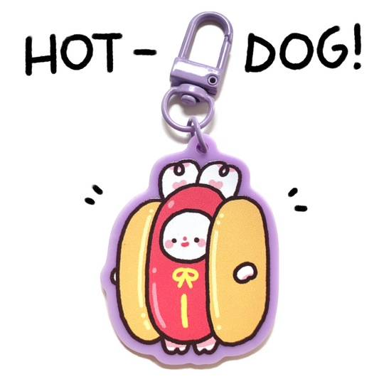 Hot Dog Bimbo Purple Acrylic Keychain