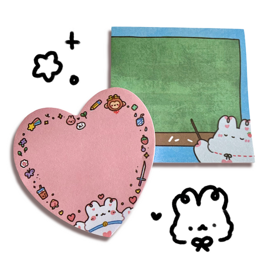 Bimbo Heart and Teacher Memo Pads | Cute Sticky Notes