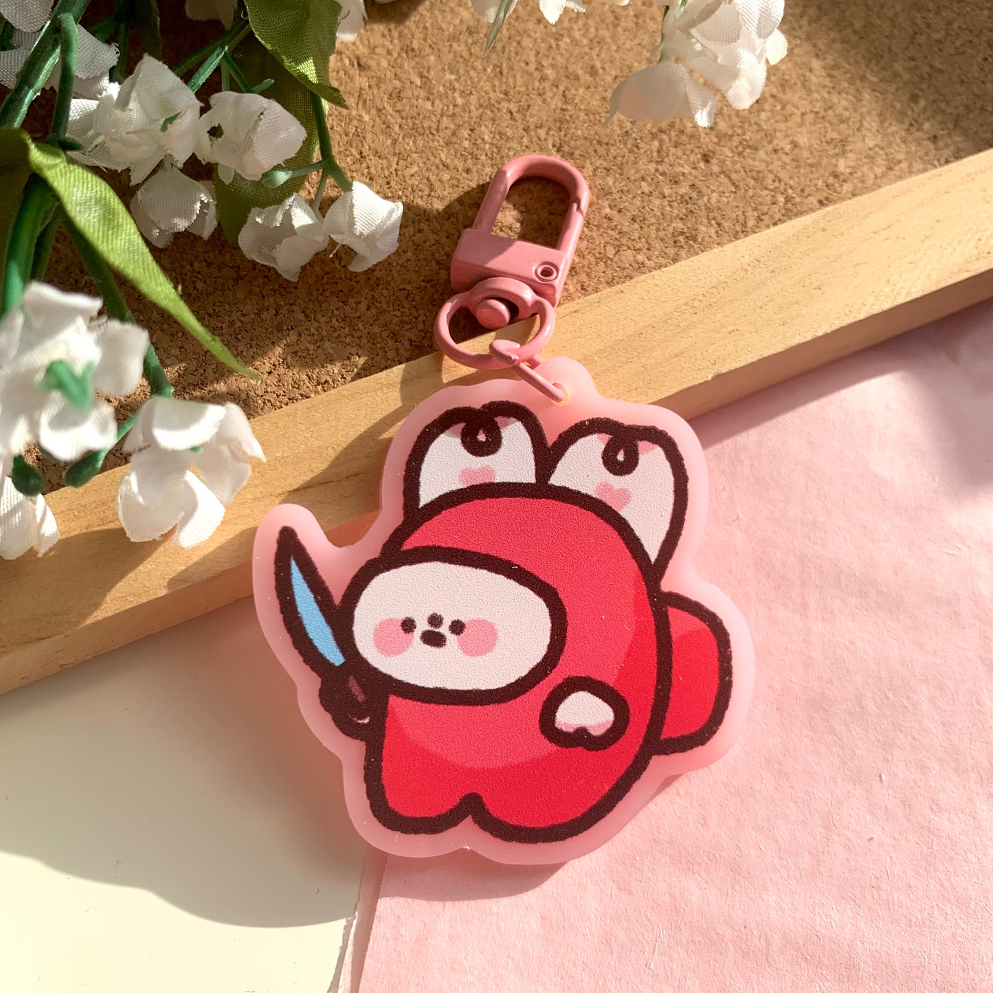 Amogus Bimbo Pink Acrylic Keychain