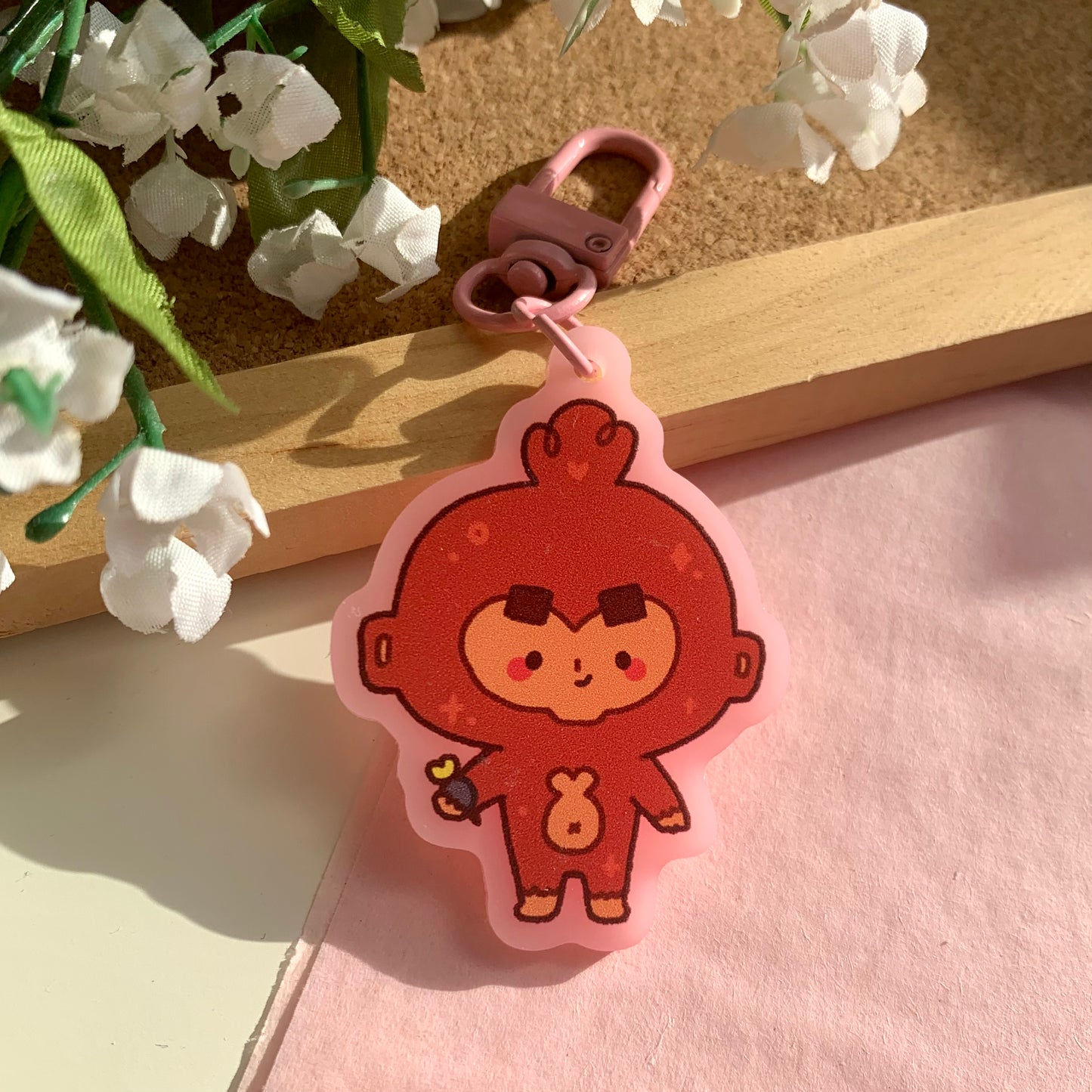 BTD6 Dart Monkey Pink Acrylic Keychain