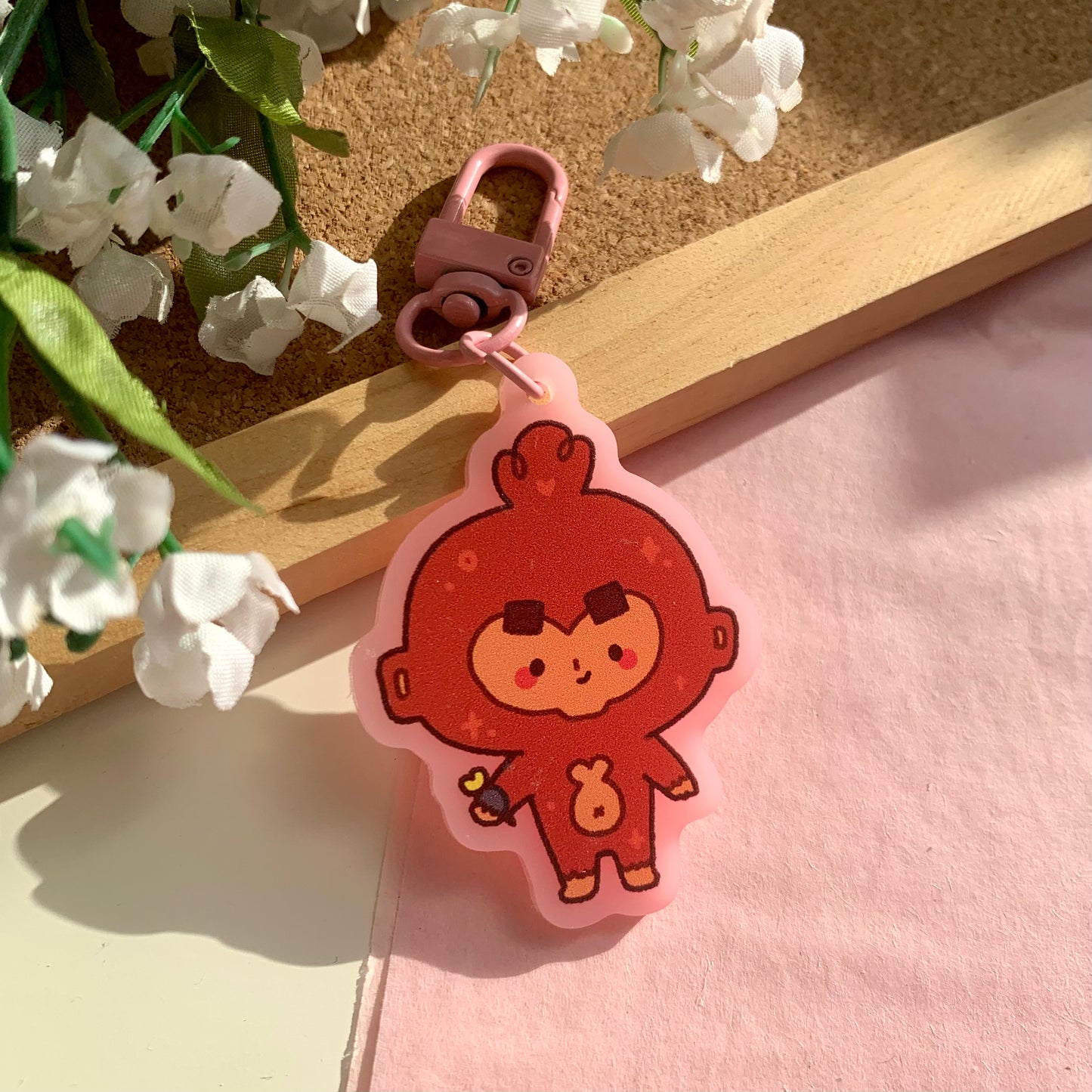 BTD6 Dart Monkey Pink Acrylic Keychain