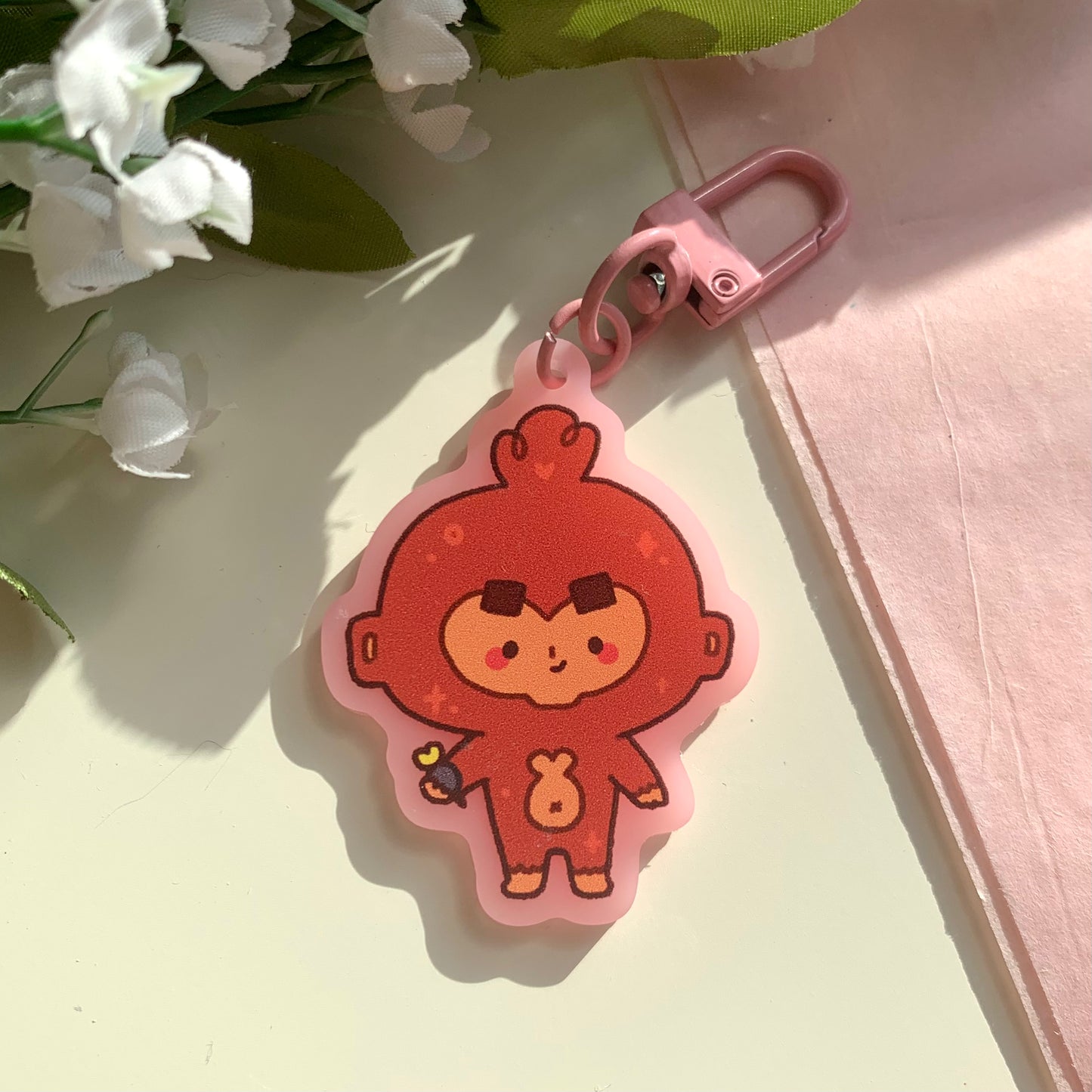 BTD6 Dart Monkey Pink Acrylic Keychain