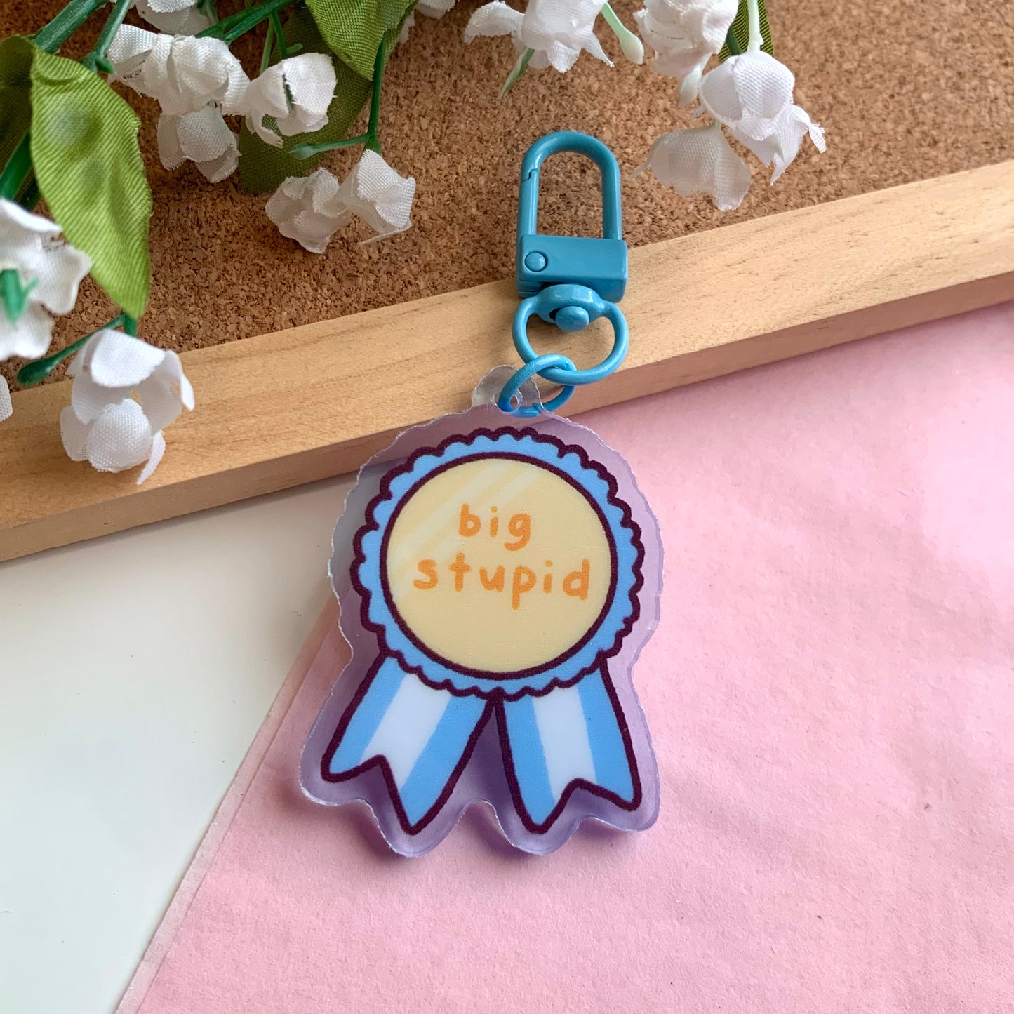 Big Stupid Light Blue Acrylic Keychain