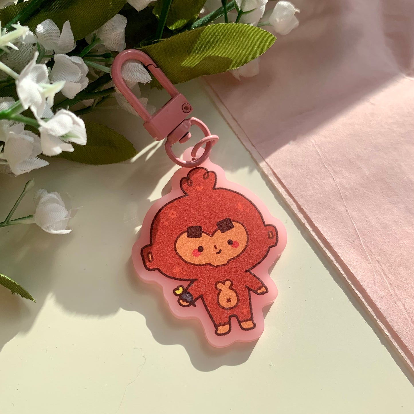BTD6 Dart Monkey Pink Acrylic Keychain