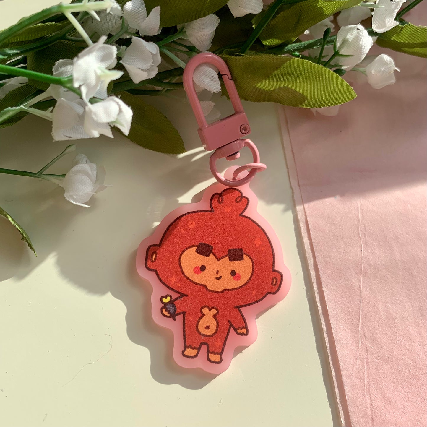 BTD6 Dart Monkey Pink Acrylic Keychain