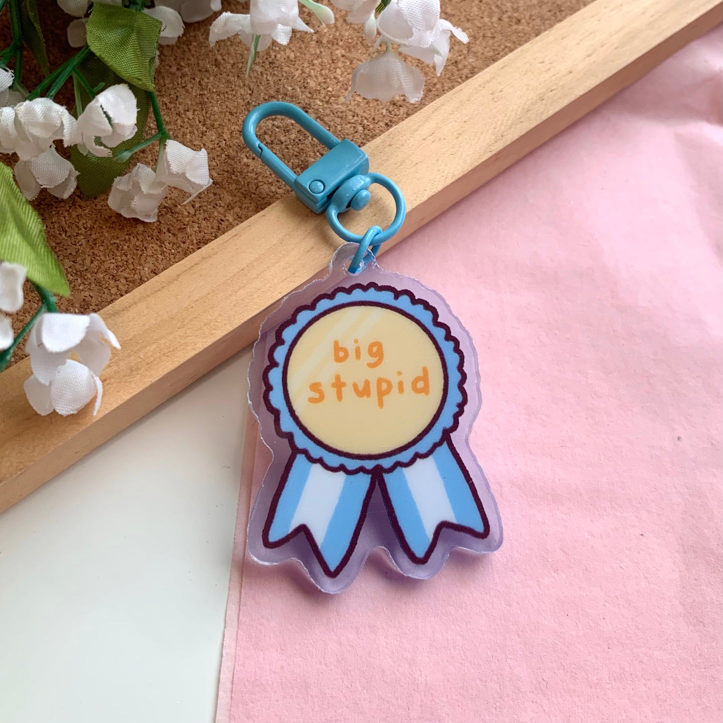 Big Stupid Light Blue Acrylic Keychain