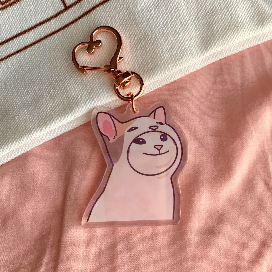 Pop Cat Holographic Acrylic Keychain