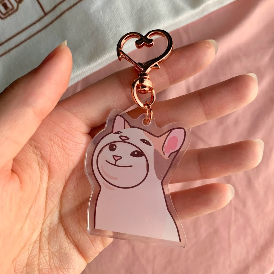 Pop Cat Holographic Acrylic Keychain